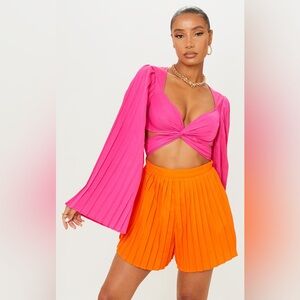 Pretty Little Thing - Pink and Orange twist Romper